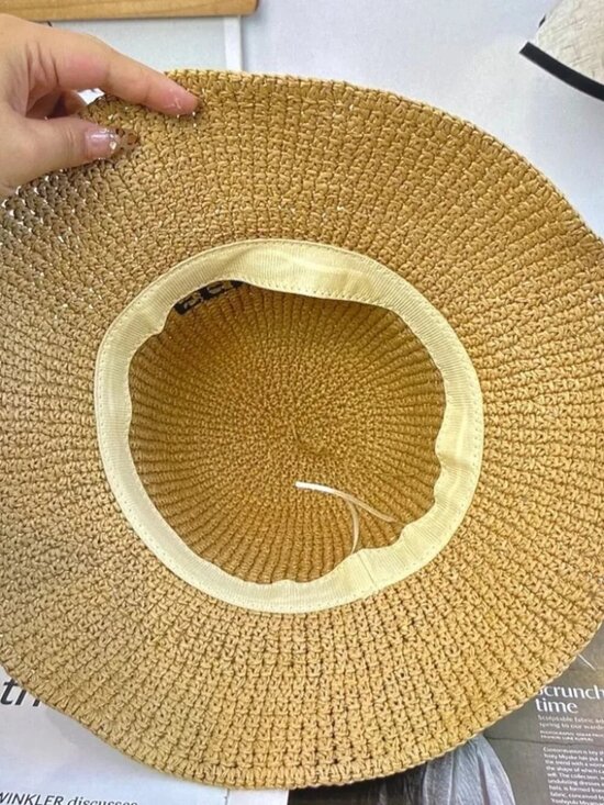 Fendi Classic Logo Woven Straw Sun Hat